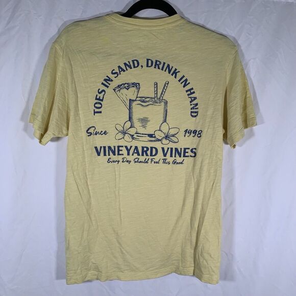 Vineyard Vines Shirt Women’s XS Yellow Short Sleeve Crew Neck Beach - Picture 1 of 7